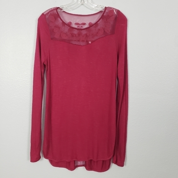 LC Sheer Floral Embroidered Longsleeve Boho Top Sz S - Picture 4 of 10